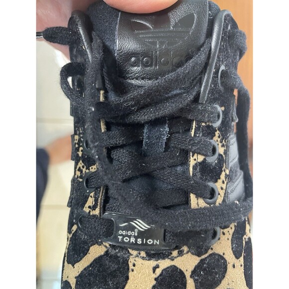 Adidas ZX Flux Core Torsion Black Women Size US 7 Cheetah Leather Suede - Picture 7 of 8